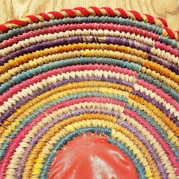 Colorful Wicker Basket Bowl  Multi-Color - Picture 4 of 9